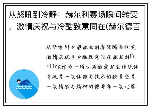 从怒吼到冷静：赫尔利赛场瞬间转变，激情庆祝与冷酷致意同在(赫尔德百科)